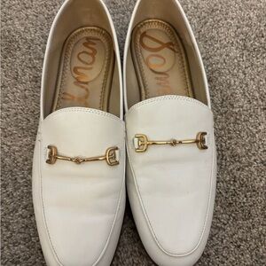 Sam Edelman White Flats with Gold Detail